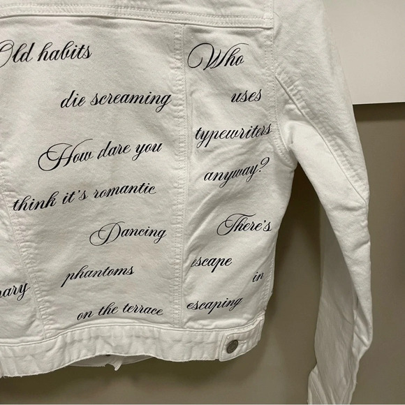 Taylor Swift Tortured Poets Upcycled Garage Denim Jean Jacket Women’s Small - Picture 9 of 11